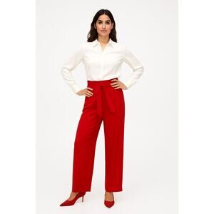 Boden Melina Paperbag Trousers Red Wide Leg High Rise Tie Waist Size 6 NWT